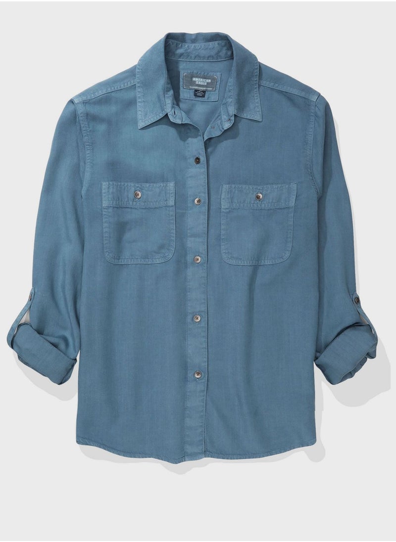 American Eagle - Pocket Detail Button Down Shirt - Image 1
