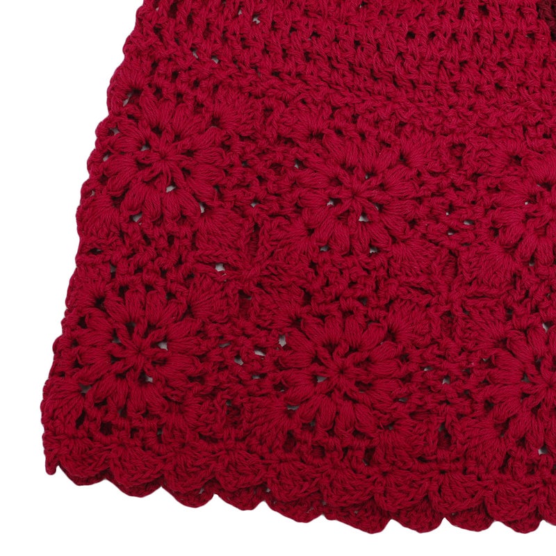 ZLYC Women Cotton Crochet Slouchy Beanie Hat Handmade Knit Summer Skull Cap, Solid Red, one Size fits Most - Image 5