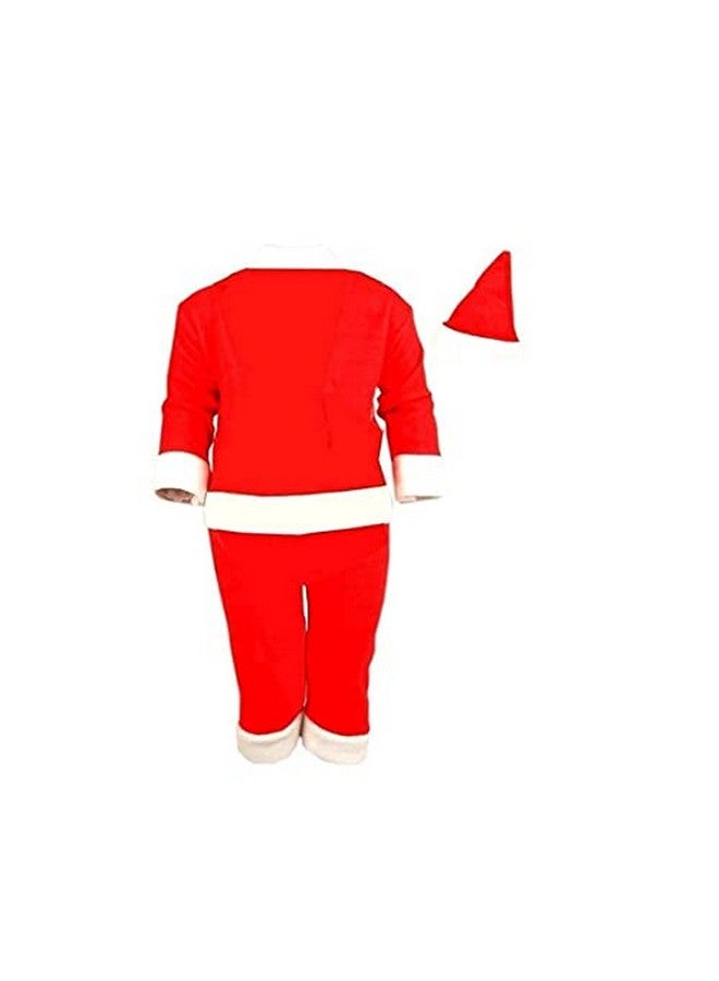 Own Box Wool Christmas Costume Dress with Jacket Pant Cap Pouch, Santa Claus Dress for New Born Baby Girl & Baby Boy, Santa Claus Dress for Kids-Unisex, Red, Age 6 to 12 Months - Image 2
