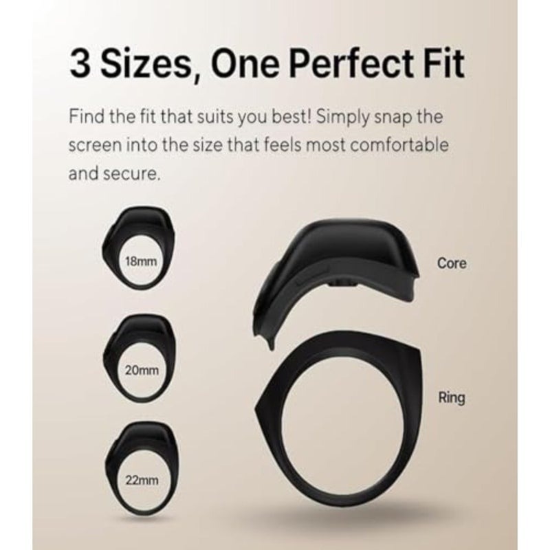 Zikr Ring Juud Tasbih 3-in-1 Flex Lite Smart Tasbih for prayer counting, silicone, black, with 2-5 prayer reminder, 3 tasbih reminder, BT connectivity, fits 18mm/20mm/22mm - Image 2