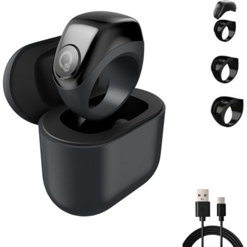 Zikr Ring Juud Tasbih 3-in-1 Flex Lite Smart Tasbih for prayer counting, silicone, black, with 2-5 prayer reminder, 3 tasbih reminder, BT connectivity, fits 18mm/20mm/22mm - Image 5