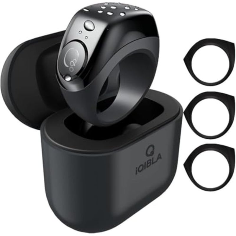 Zikr Ring Juud Tasbih 3-in-1 Flex Lite Smart Tasbih for prayer counting, silicone, black, with 2-5 prayer reminder, 3 tasbih reminder, BT connectivity, fits 18mm/20mm/22mm - Image 1