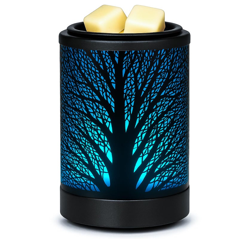 MeplLivs Wax Melt Warmer Electric Wax Warmer PTC Heating Plate with 7 Colors LED Changing Light Reusable Silicone Fragrance Warmer for Home Office Gifts & Decor - Image 1