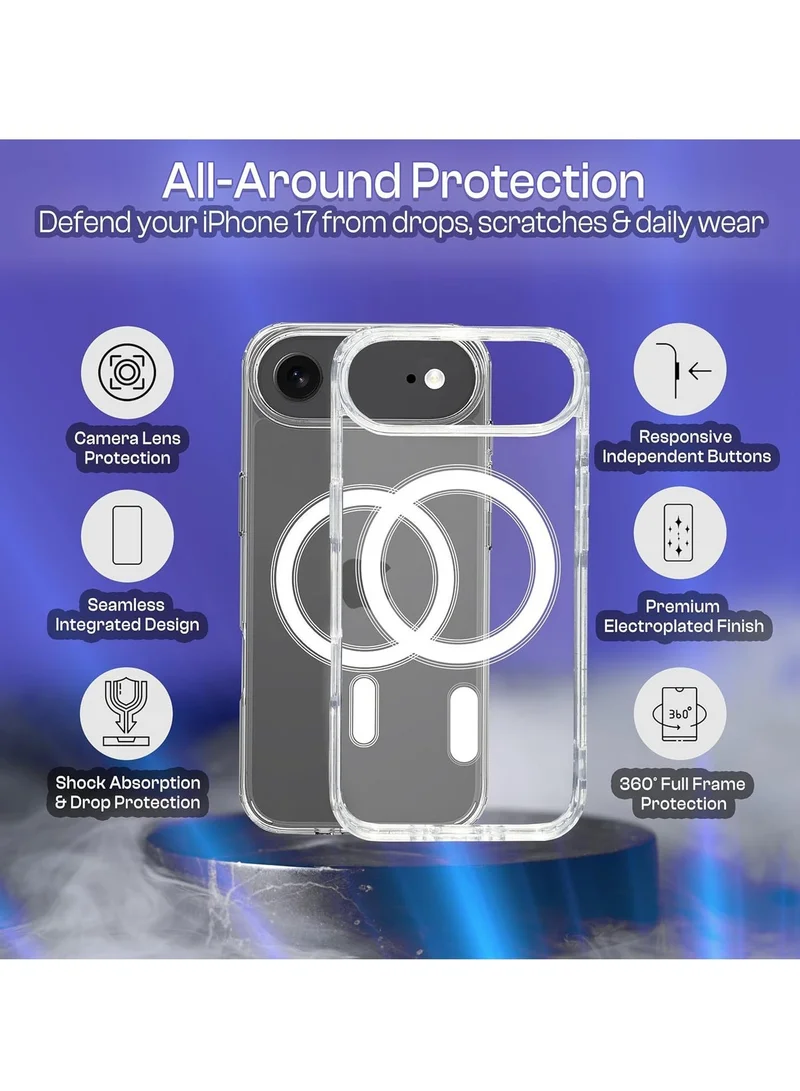 Bluepeak Apple Iphone 17 Air BluePeak iPhone 17 Air Case Magsafe Crystal Clear – Anti-Yellow TPU, 15FT Military Grade Drop Protection, Slim Transparent Shockproof Cover, Wireless Charging Compatible for iPhone 17 Air  | Best Price UAE