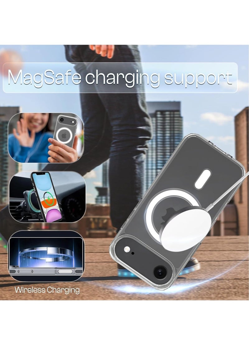 بلو بيك جراب BluePeak لهاتف iPhone 17 Air، شفاف كريستالي بتقنية Magsafe، مصنوع من مادة TPU مقاومة للاصفرار، يوفر حماية من السقوط من ارتفاع 15 قدمًا وفقًا للمعايير العسكرية، غطاء نحيف شفاف مقاوم للصدمات، متوافق مع الشحن اللاسلكي لهاتف iPhone 17 Air - Image 2