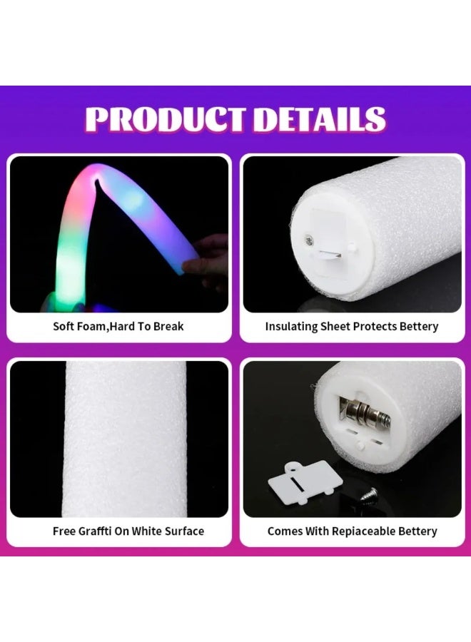 10PCS RGB LED Glow Foam Sticks, Colorful Cheer Tubes for Parties & Events - Image 5