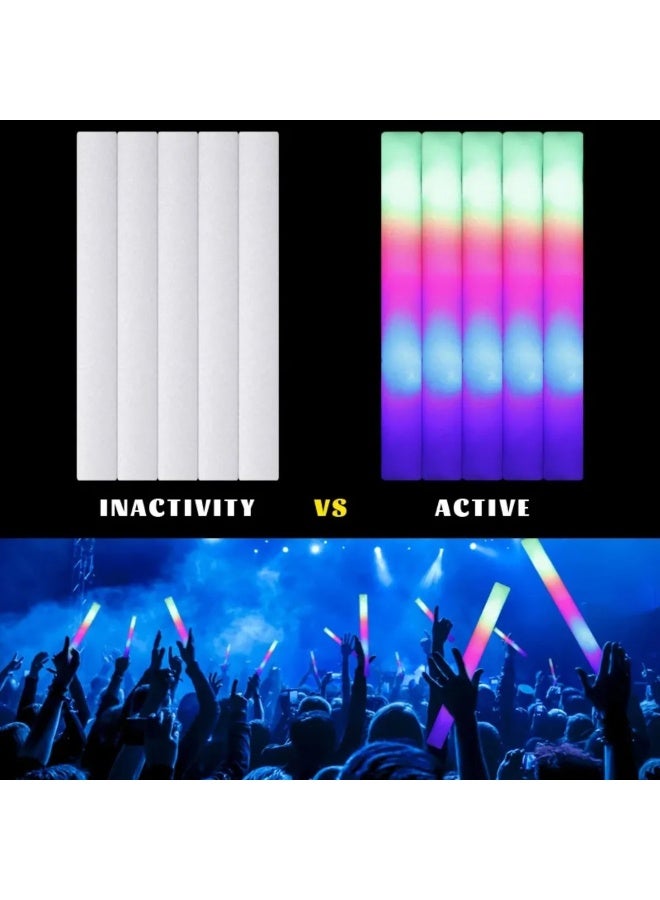 10PCS RGB LED Glow Foam Sticks, Colorful Cheer Tubes for Parties & Events - Image 4