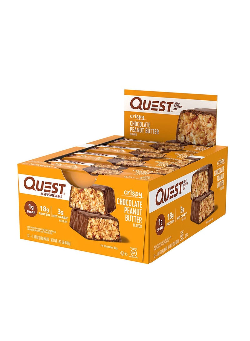 Quest Nutrition Hero Bar 54g Chocolate Peanut Butter pack of 12 - Image 1