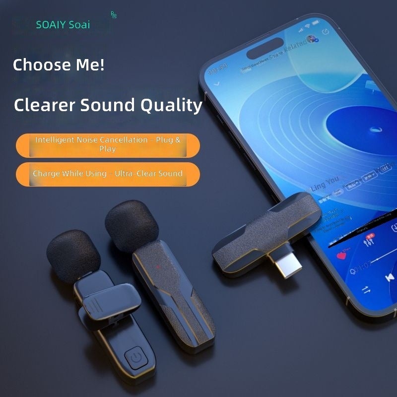 SOAIY MK36 Wireless Lavalier Microphone for TikTok, Kuaishou, and Short Video Recording with Noise Cancellation - Image 2