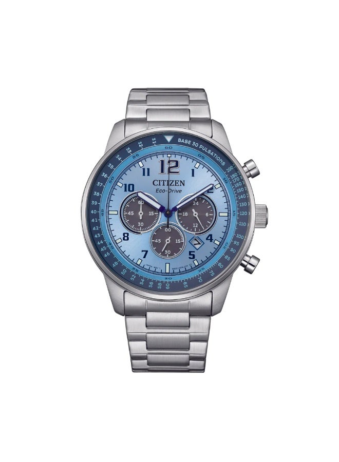 CITIZEN Eco‑Drive Chronograph Watch CA4500‑83M, 44 mm Blue Dial, Stainless Steel Case & Bracelet, 100 m WR - Image 2