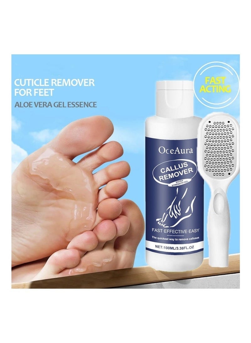 Professional Callus Remover for Feet care with Foot File Kit - Original, Powerful Formulation - Extra Strength Gel, Home Pedicure Foot Spa Results - Cracked & Dead Dry Skin Supplies Pedicure Kit - Image 1