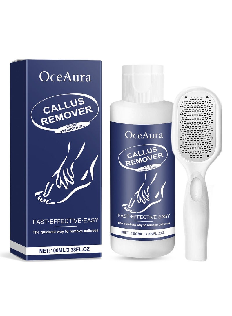 Professional Callus Remover for Feet care with Foot File Kit - Original, Powerful Formulation - Extra Strength Gel, Home Pedicure Foot Spa Results - Cracked & Dead Dry Skin Supplies Pedicure Kit - Image 2