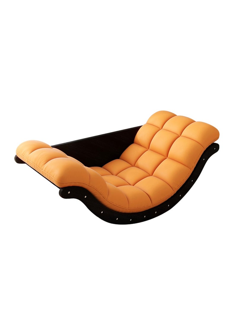 Cool Baby CoolBaby Outdoor Rocking Chair, Moon Shaped Rocking Chair, Indoor Sofa Chair for Bedroom, Living Room, Porch, Garden, Lawn - Yellow  - Image 1