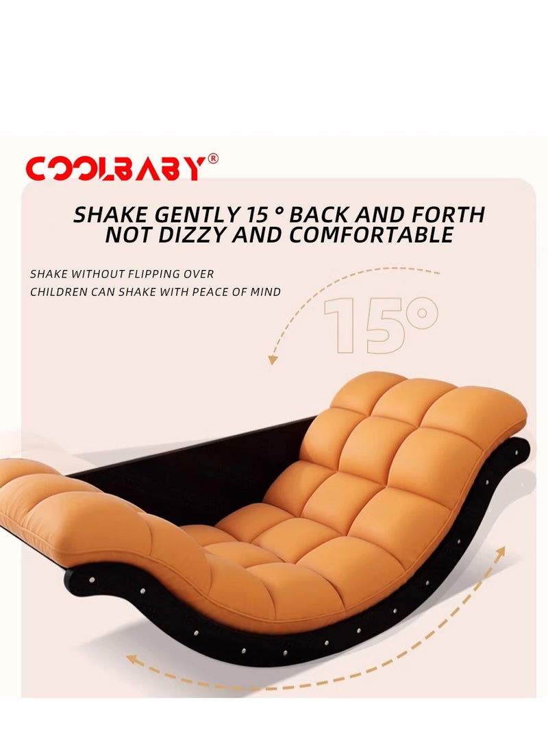 Cool Baby CoolBaby Outdoor Rocking Chair, Moon Shaped Rocking Chair, Indoor Sofa Chair for Bedroom, Living Room, Porch, Garden, Lawn - Yellow  - Image 2