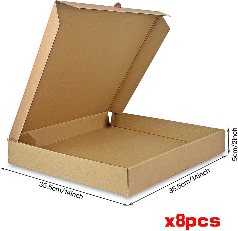 KEEPARTY 8 PCS 14x14x2 Inch Pizza Boxes Corrugated Box For Homemade Pizzas - Image 2