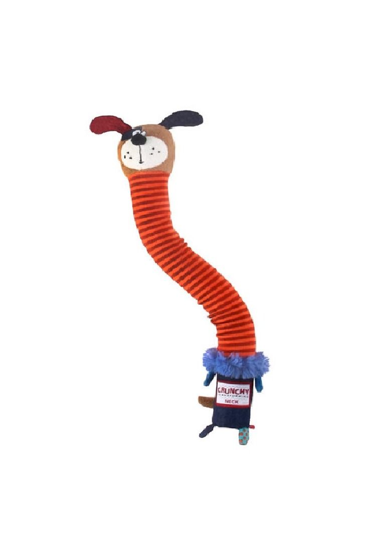 GIGWI Crunchy Neck Plush Friends Dog with Bone and Squeaker Multicolor Small - Image 2