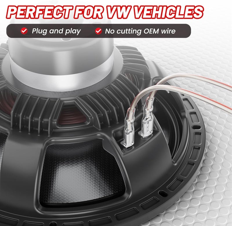 RED WOLF Door Speaker Wiring Harness Connector Plug Replacement for Volkswagen VW 2009-2018 Tiguan, 1999-2019 Golf, 1999-2016 Jetta, 1999-2019 Beetle, 1999-2019 Passat Install Car Speaker Wire Cable - Image 3