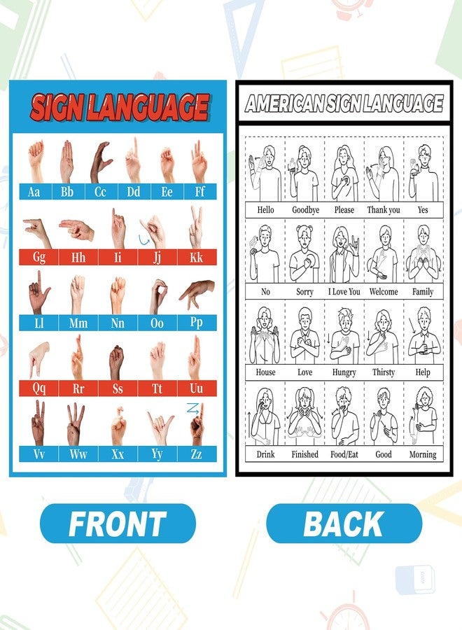 Feifeiya ملصق لغة الإشارة الأمريكية (ASL) من فيفيا، ملصق الأبجدية، مقاس 16.5 × 22 بوصة، ملصق أساسيات الإشارات والأبجدية للفصول الدراسية، وديكور الجدران، والتعليم المنزلي - Image 3