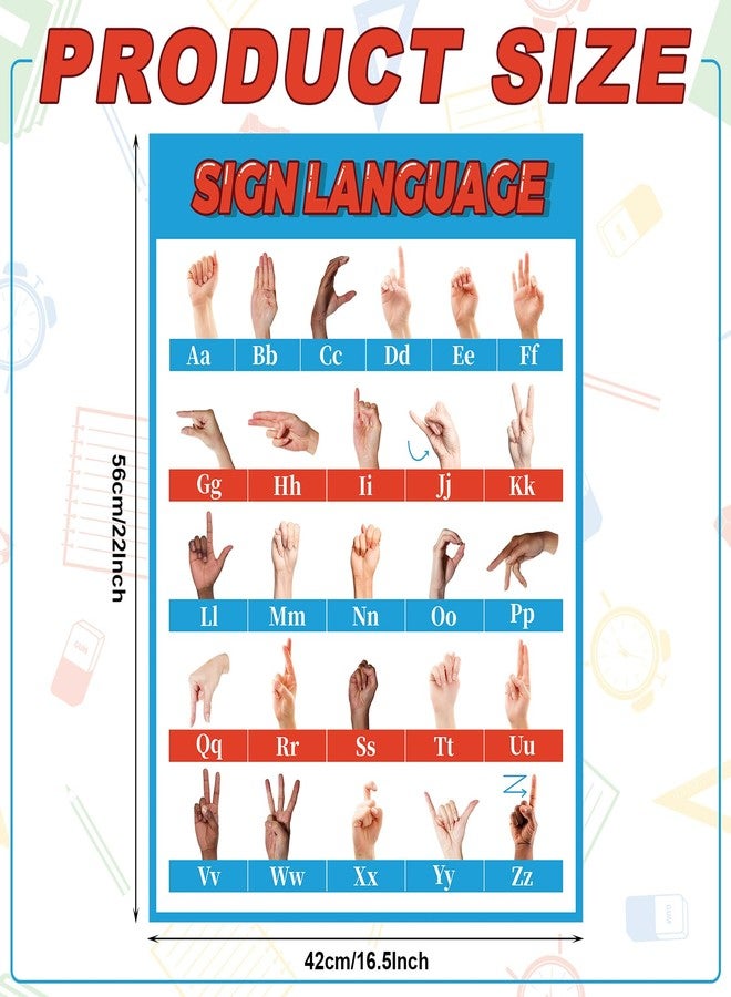 Feifeiya ملصق لغة الإشارة الأمريكية (ASL) من فيفيا، ملصق الأبجدية، مقاس 16.5 × 22 بوصة، ملصق أساسيات الإشارات والأبجدية للفصول الدراسية، وديكور الجدران، والتعليم المنزلي - Image 2