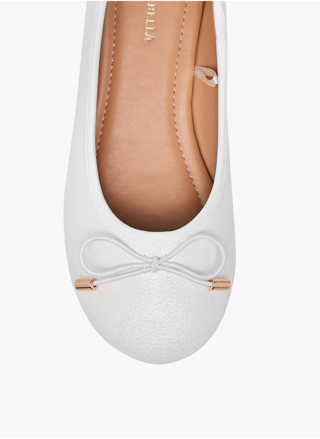 Flora Bella By Shoexpress Bow Accent Slip-On Ballerina Shoes  - Image 4