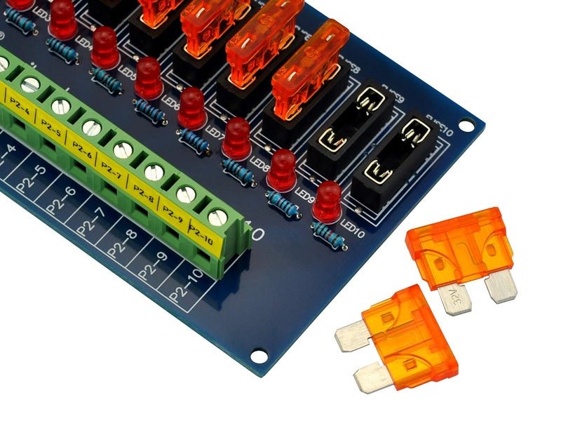 HCDC Screw Mount 10 Position Power Distribution Fuse Module Board, for 5 to 32V - Image 4