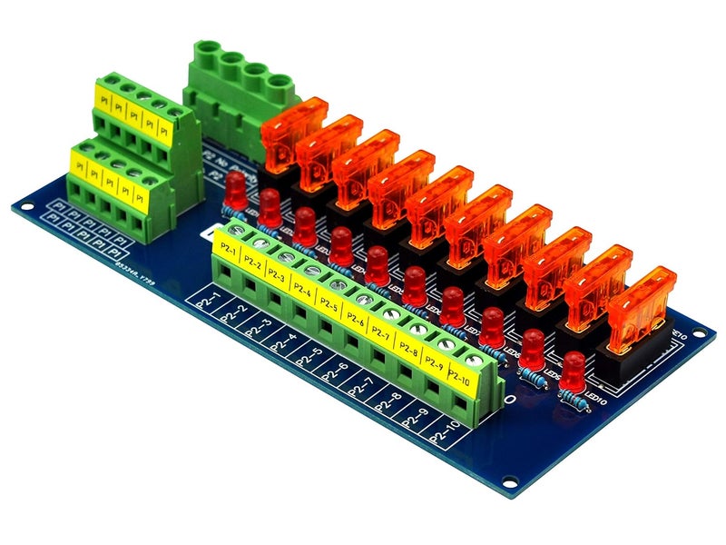 HCDC Screw Mount 10 Position Power Distribution Fuse Module Board, for 5 to 32V - Image 2