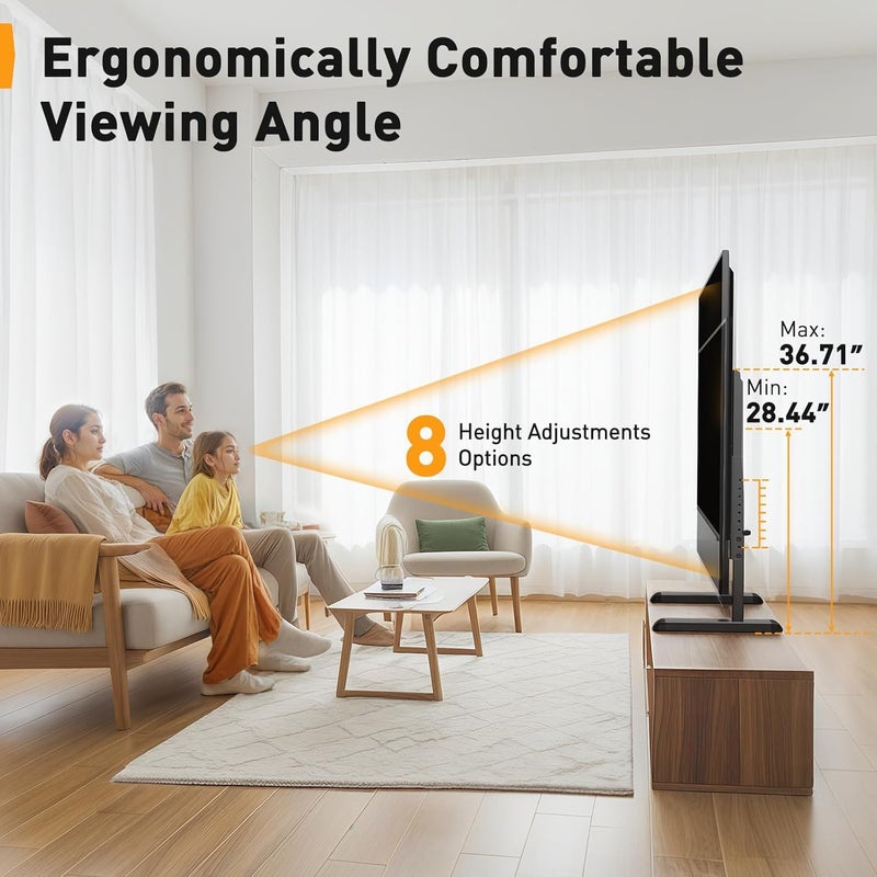 Perlegear Universal TV Stand Legs for Most 37â€“86 Inch TVs up to 150 lbs, Height Adjustable TV Legs Replacement Suitable for Soundbar, Table Top Stand Base Max VESA 800 x 500mm, PGTVS20 - Image 3