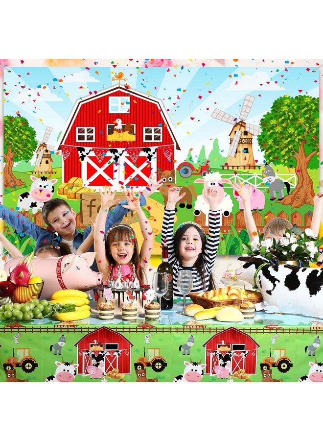 Tatuo Farm Animals Theme Party Decorations Farm Barn Backdrop Banner Farmhouse Animals Decor Tablecloth Balloon Arch Garland Kit for Birthday Photography Baby Shower Party Supplies(Red) - Image 5