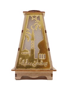 يوويل فانوس رمضان خشبي ديكور رمضان مبارك ضوء فانوس ديكور العيد للاستخدام الداخلي والخارجي ديكور ضوء رمضان 13X8.5 سم  - Image 1