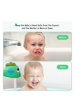 Excefore Cap the Tap Bath Spout Cover, Bath Spout Cover for Bathtub, Baby Shower Protector Cover from Bumping Head During Bathing Time, Whale Design Making for Enjoyable Safe Bath, Green  - Image 2
