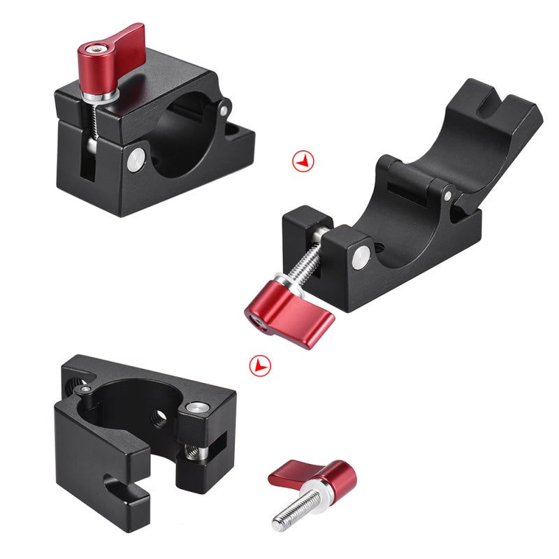 Rod Clamp: 25mm Aluminum Alloy CNC Precision Machined - Black Anodized Durable Gimbal Accessory for DJI Ronin-M/MX, MOZA Lite 2, Freefly MoVI Handheld Gimbal & Accessory Mounting - Image 5