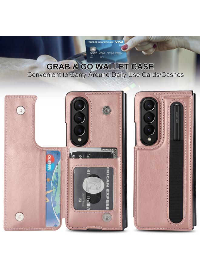 اس-توب جراب لهاتف Samsung Galaxy Z Fold3، جراب هاتف من البولي يوريثان بتغطية كاملة ومشبك مزدوج مع فتحات للقلم - Image 2