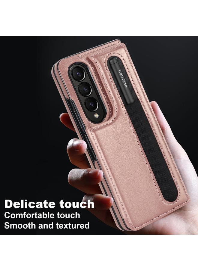 اس-توب جراب لهاتف Samsung Galaxy Z Fold3، جراب هاتف من البولي يوريثان بتغطية كاملة ومشبك مزدوج مع فتحات للقلم - Image 3