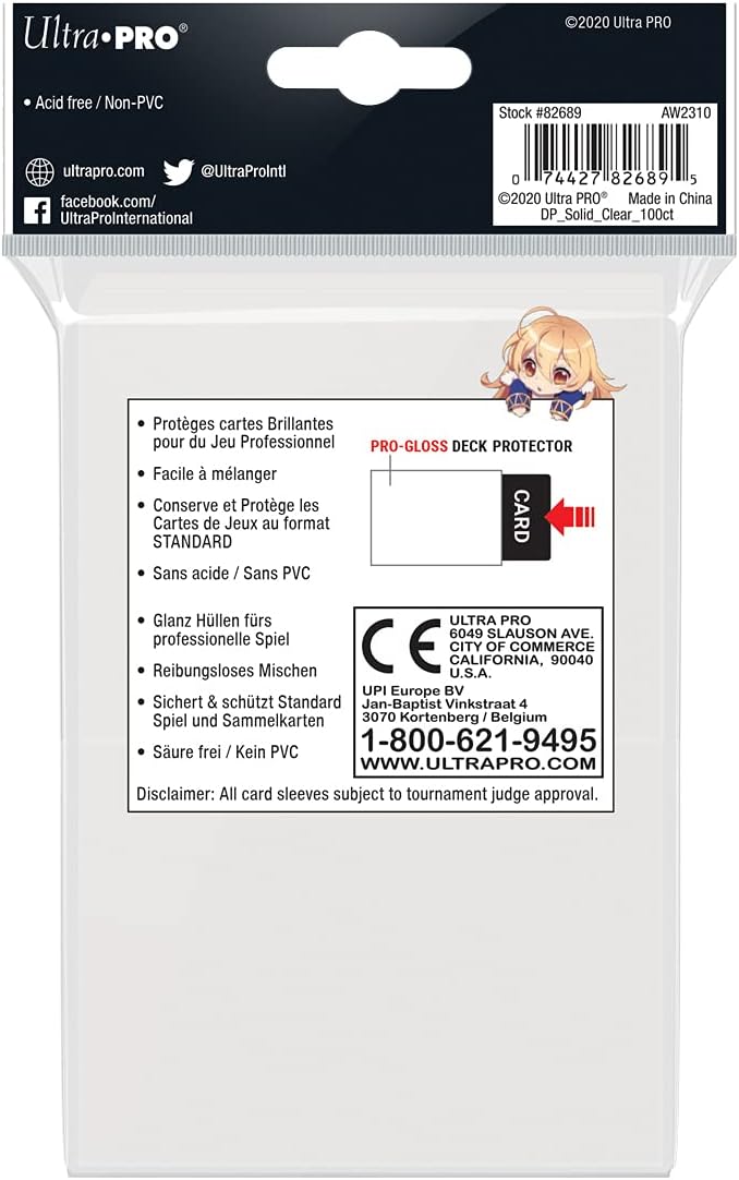 Ultra Pro Pro Gloss Deck Protector Sleeves - 100 Count for Standard Gaming Cards - Image 2