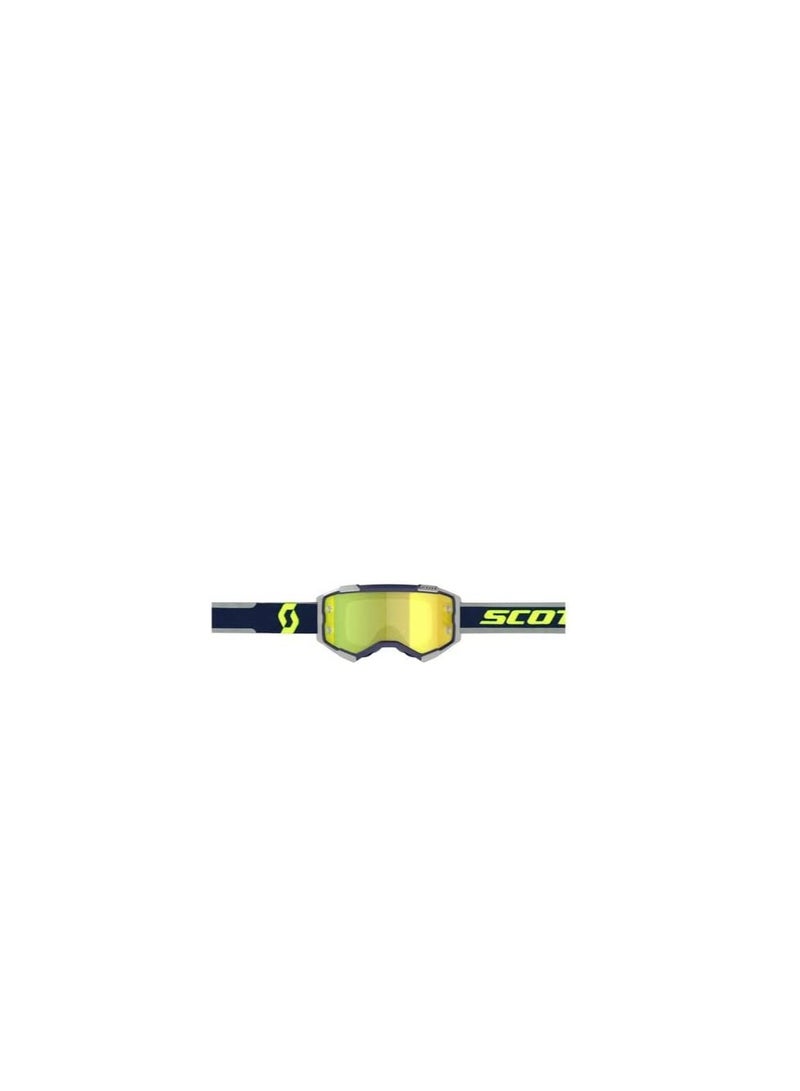 Scott Fury Motocross Goggles Blue/Grey/Yellow Chrome Works - Image 2