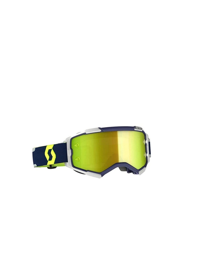 Scott Fury Motocross Goggles Blue/Grey/Yellow Chrome Works - Image 1