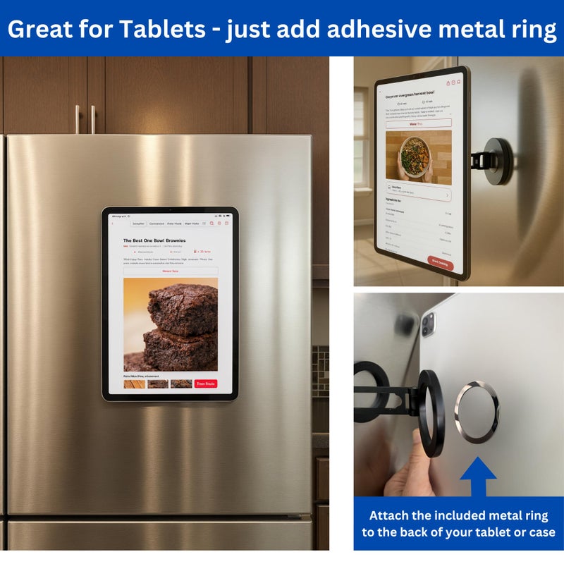 Maxby Refrigerator Phone Holder | Strong Magnetic Mount with Adjustable Arm and 360Â° Rotation | Hands-Free Kitchen Use | for Phones and Tablets | for Fridge and Other Metal Surfaces - Image 5