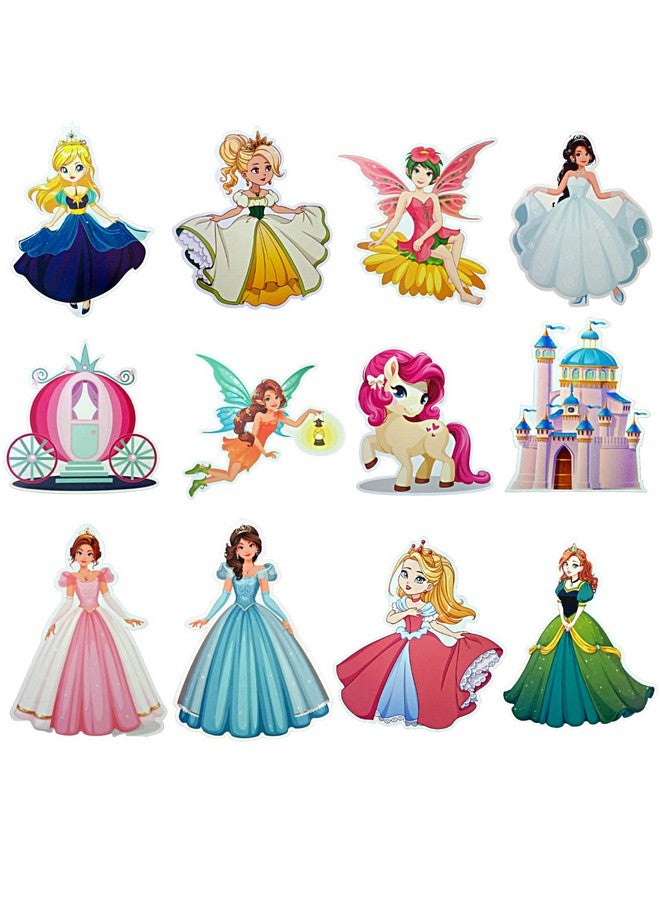FI - FLICK IN FI - FLICK IN 76 pcs 1st Birthday Decoration for Girls Castle Cutouts Curtain Princess Theme Birthday Party Decorations Number 1 Foil Balloon Anna Elsa Bday Decoration (Pack of 76, Pink)  - Image 3