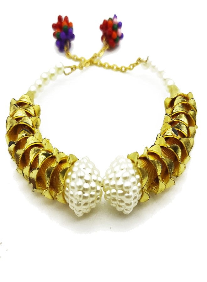 Ascension Golden Kundan Pearl Lumba Rakhi Bracelet chuda rakhi Raksha Bandhan Moli Bracelet Designer Rakhi for Sister in law Bhabhi Lumba Rakhi with Roli Tilak Pack (Pack of 2) - Image 2