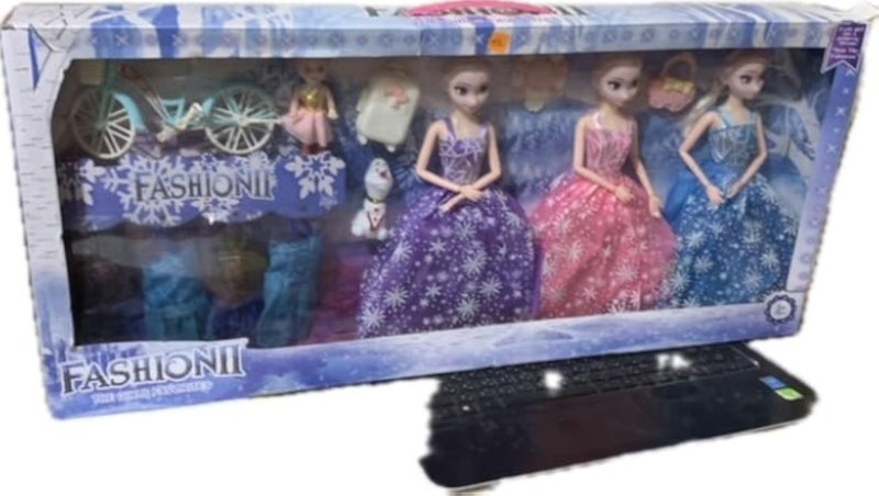 تي سي دمية الأميرات المذهلة 3 مع الفساتين والإكسسوارات