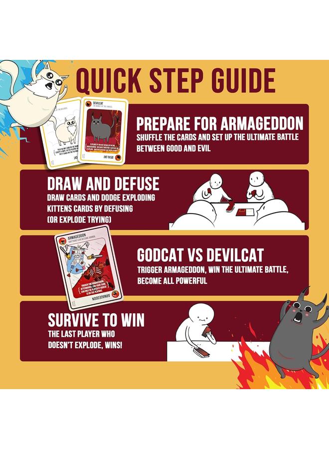 Bluejw Exploding Kittens Good vs. Evil 2 To 5 Players Ages 7+Inspired By Netflix Show High Stakes Family Card Game Party Game Family Game Night Animated Netflix Show - Image 4