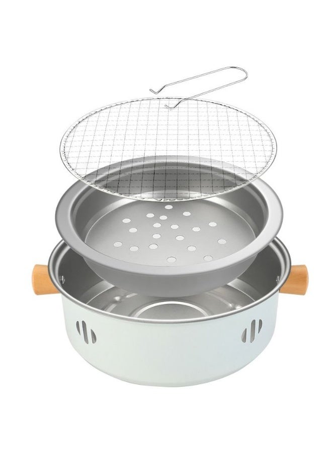 Korean round charcoal grill with foldable legs, 28 cm - Image 2