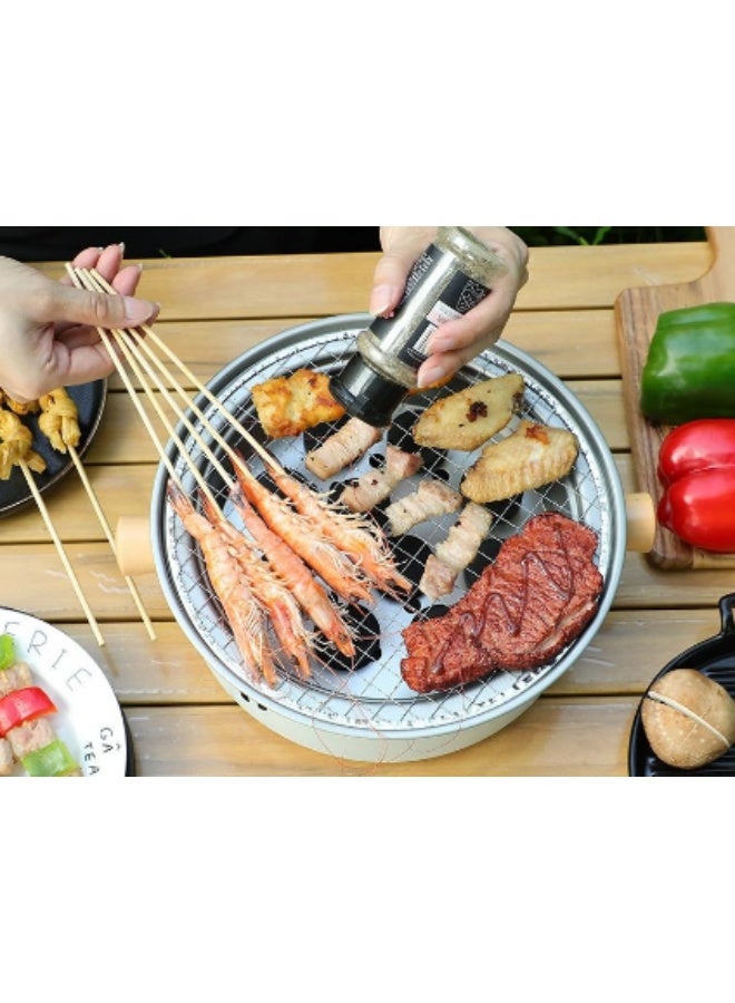 Korean round charcoal grill with foldable legs, 28 cm - Image 1