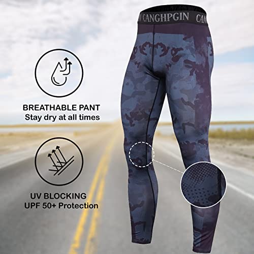 OEBLD Compression Pants Men UV Blocking Running Tights 1 or 2 Pack Gym Yoga Leggings for Athletic Workout - Image 3