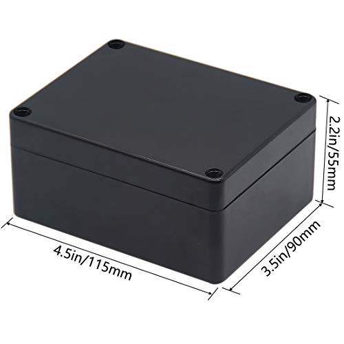 Zulkit Junction Box, Zulkit Project Box IP65 Waterproof Outdoor Box ABS Plastic Electrical Boxes Electronic Enclosure Black 4.5 x 3.5 x 2.2 inch(115 x 90 x 55 mm)(Pack of 2) - Image 2