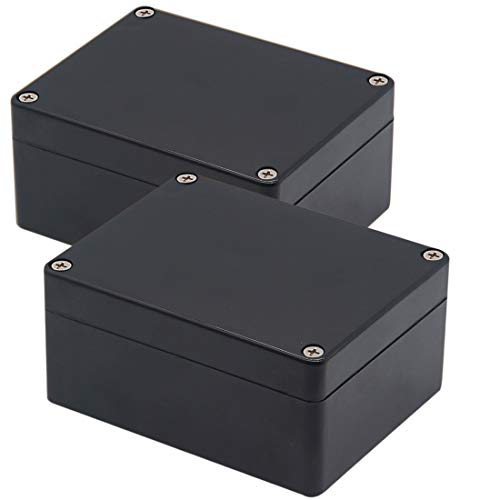 Zulkit Junction Box, Zulkit Project Box IP65 Waterproof Outdoor Box ABS Plastic Electrical Boxes Electronic Enclosure Black 4.5 x 3.5 x 2.2 inch(115 x 90 x 55 mm)(Pack of 2) - Image 1