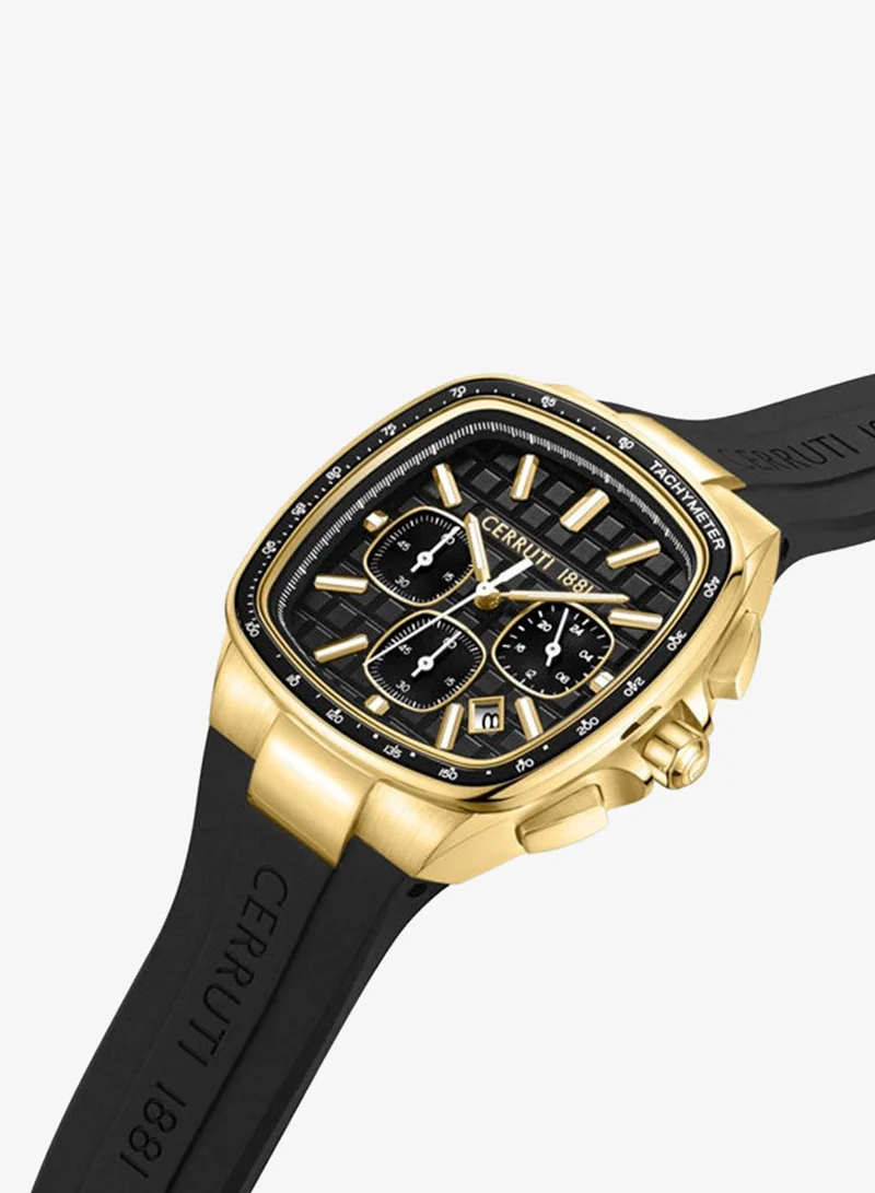 شيروتي 1881 Cerruti 1881 Gents Yellow Gold Plated Black Matt Dial Watch