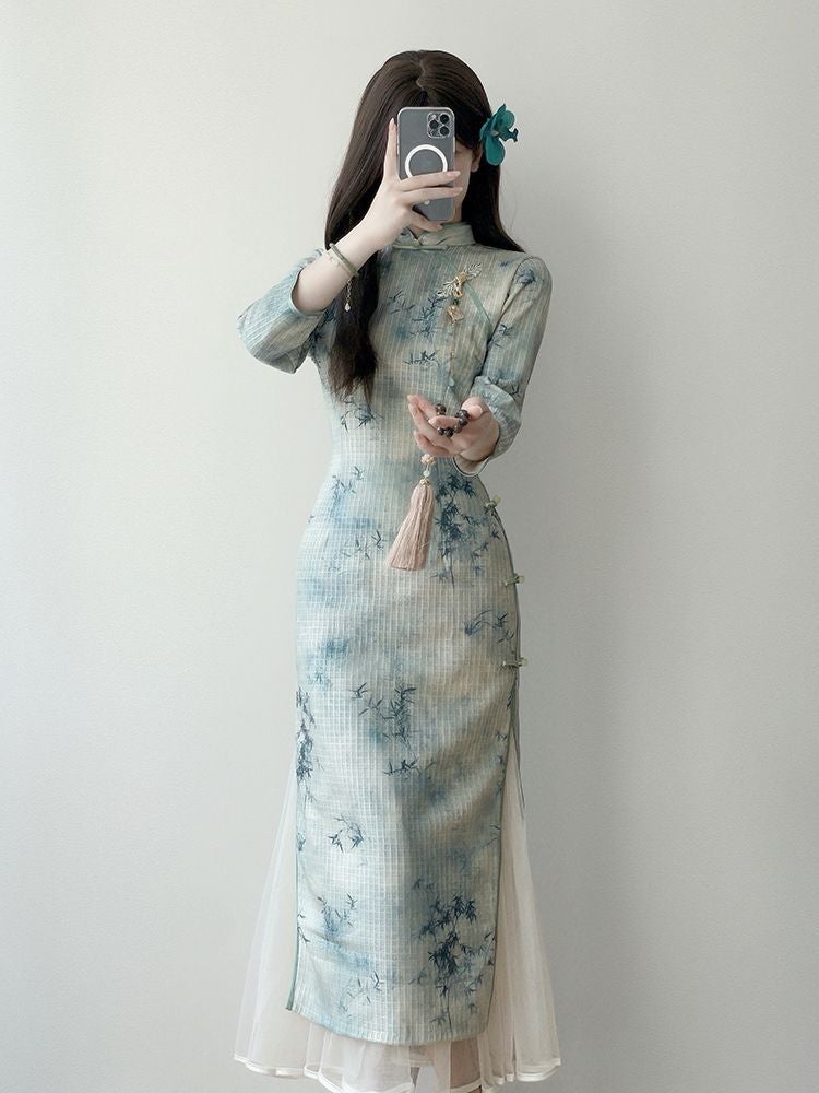 Cheongsam Daily Girl Young Early Autumn Improved New Chinese Temperament High-End Design Sense... - Image 5