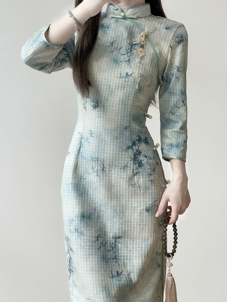 Cheongsam Daily Girl Young Early Autumn Improved New Chinese Temperament High-End Design Sense... - Image 3