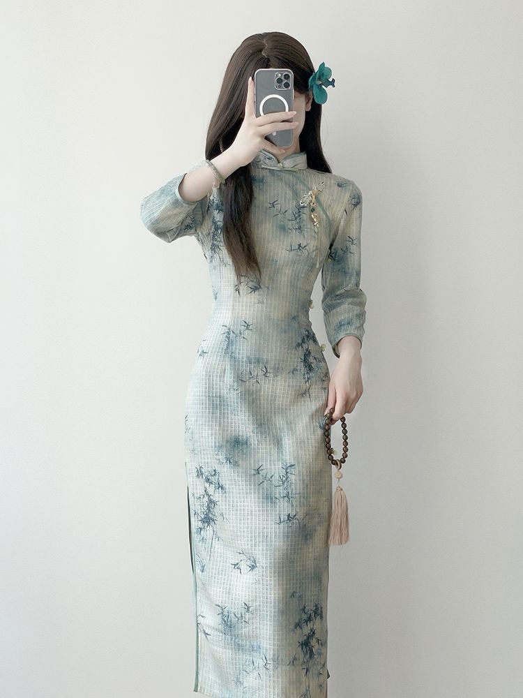 Cheongsam Daily Girl Young Early Autumn Improved New Chinese Temperament High-End Design Sense... - Image 4